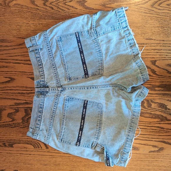 L.A.Blues® Y2K Vintage High Waisted Faded Denim Jean Carpenter Shorts Sz12 - Picture 2 of 12